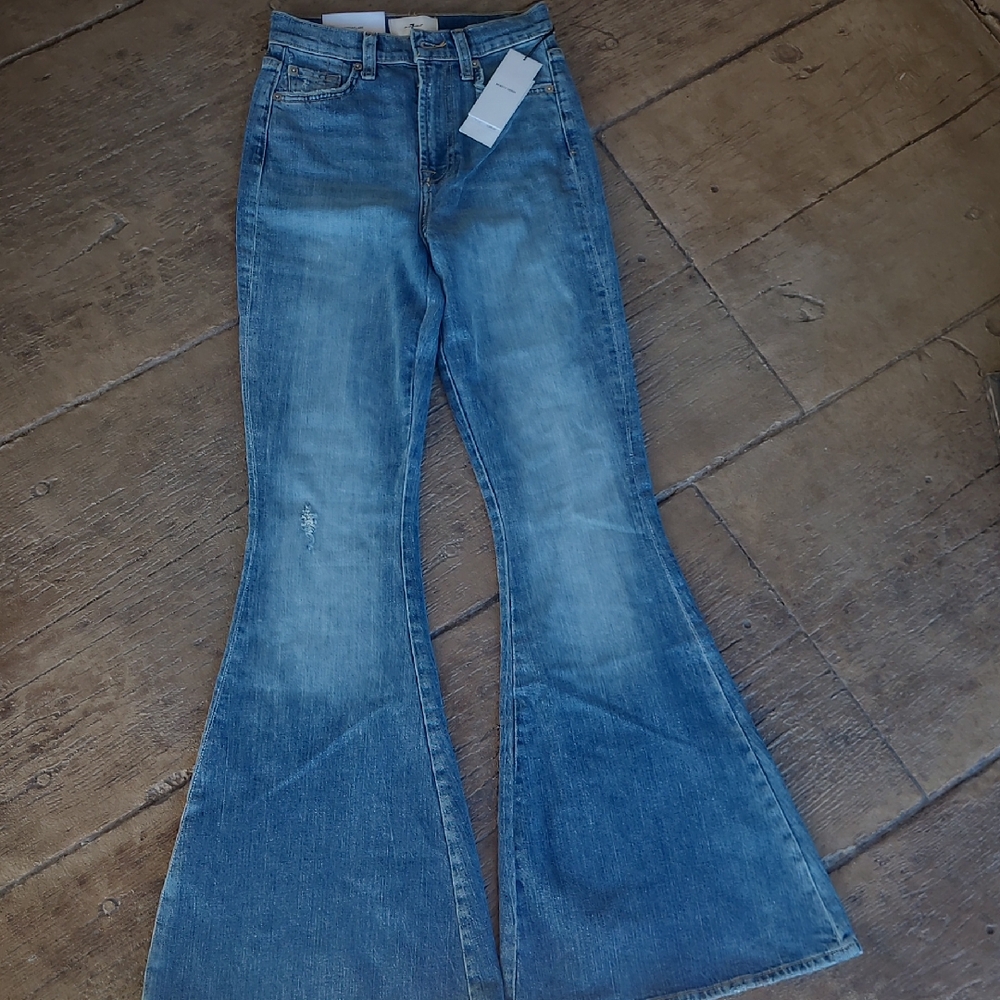 7 For All Mankind Light Blue Flare Jeans
